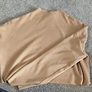 Elegant Tan Cowl Neck Sweater